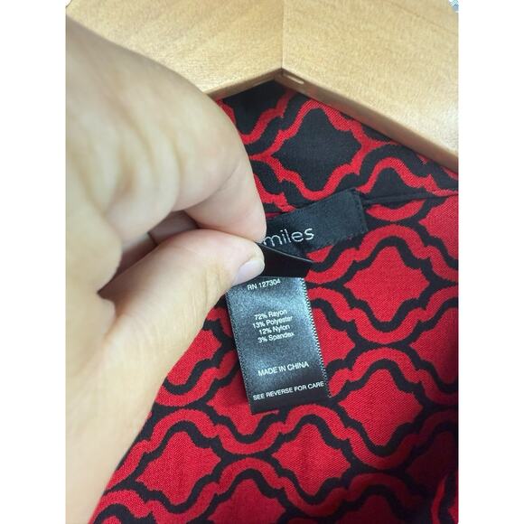 Ali Miles Size M Red Black Knit Reversible Jacket Button Front Lagenlook Fall - Picture 5 of 7